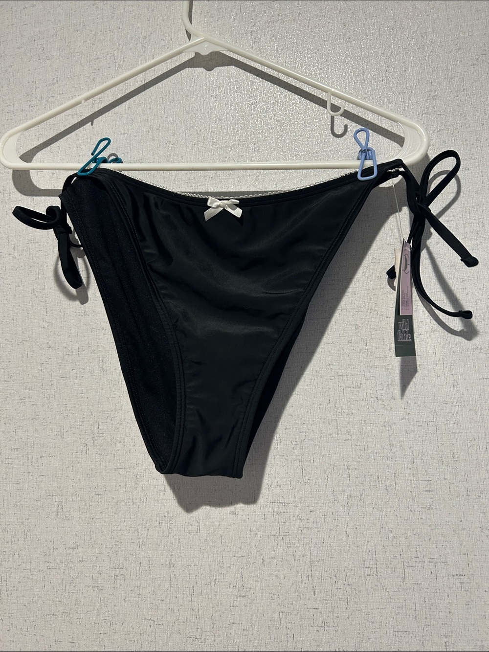 wild fable Black Tie-Side Bikini Bottom with Bow